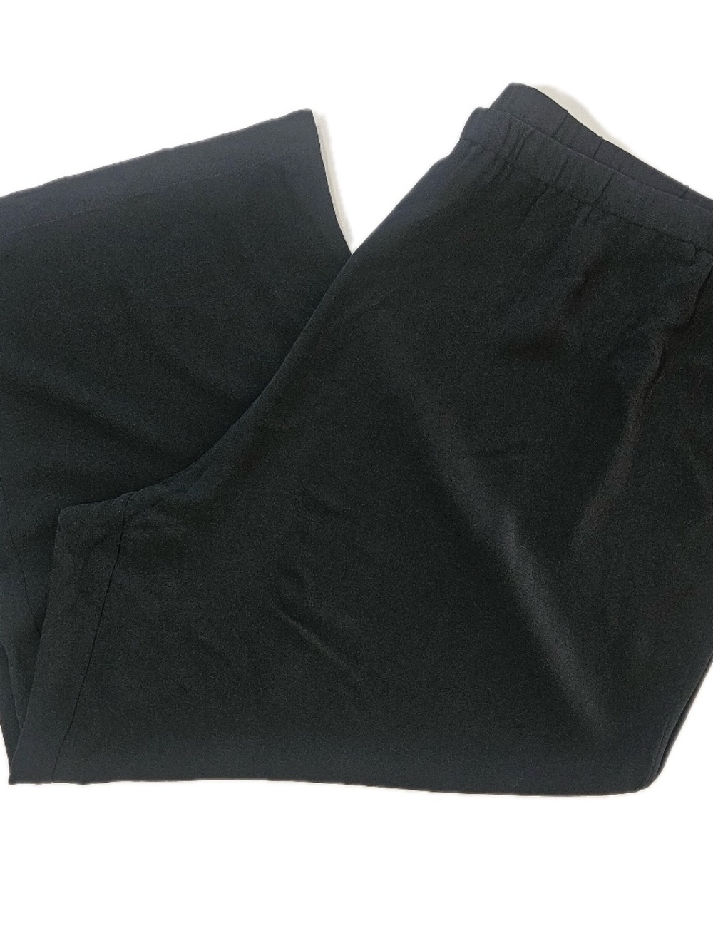 Eileen Fisher Pants Womens 3X Black Wide-Leg Silk Crepe Elastic Waist Pull On
